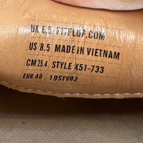 FITFLOP Sz 8.5 Comfort Almond Toe Tongue Toe Box Slip On Shoes Flats - Picture 10 of 10